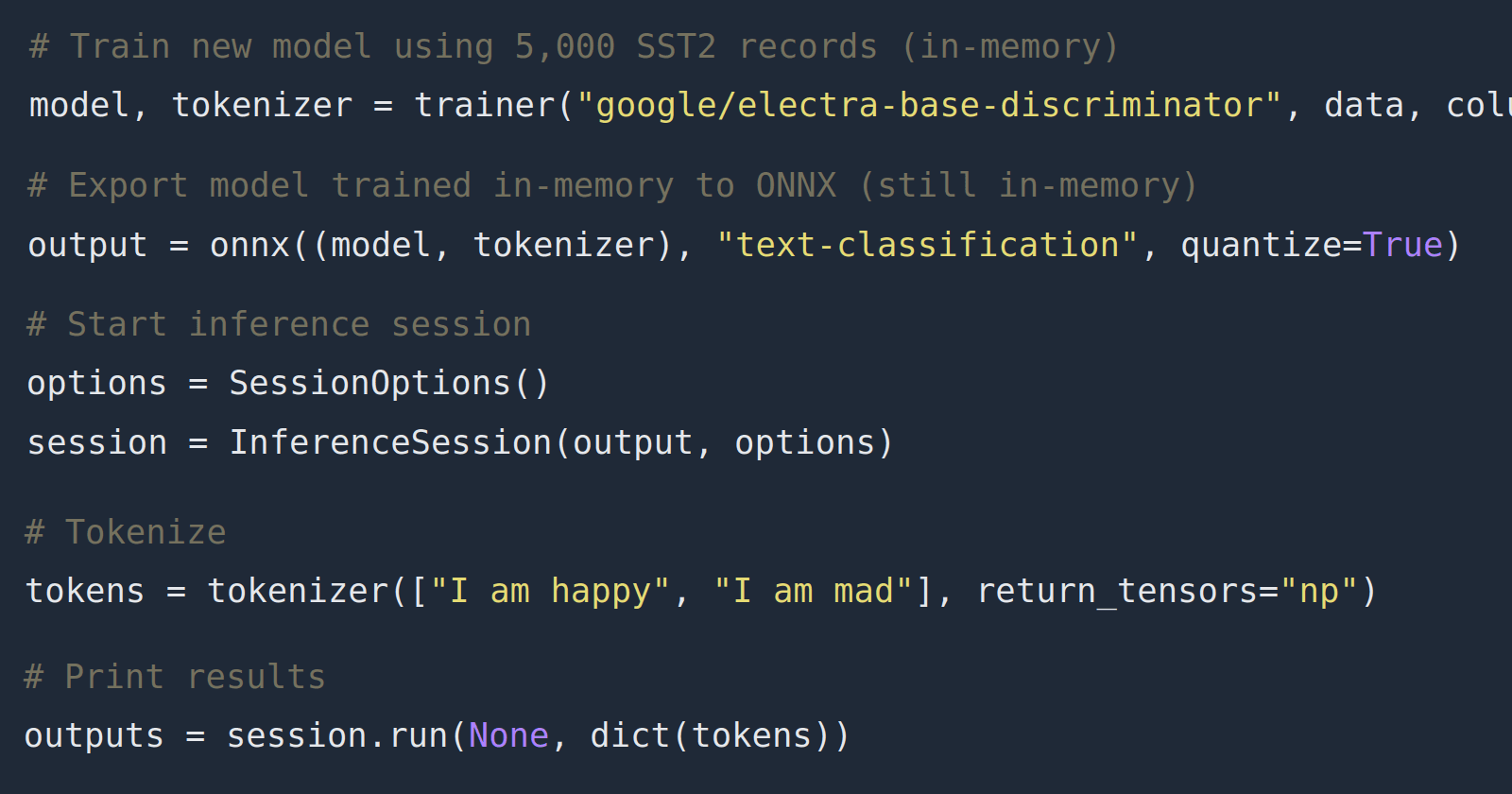 Export and run models with ONNX